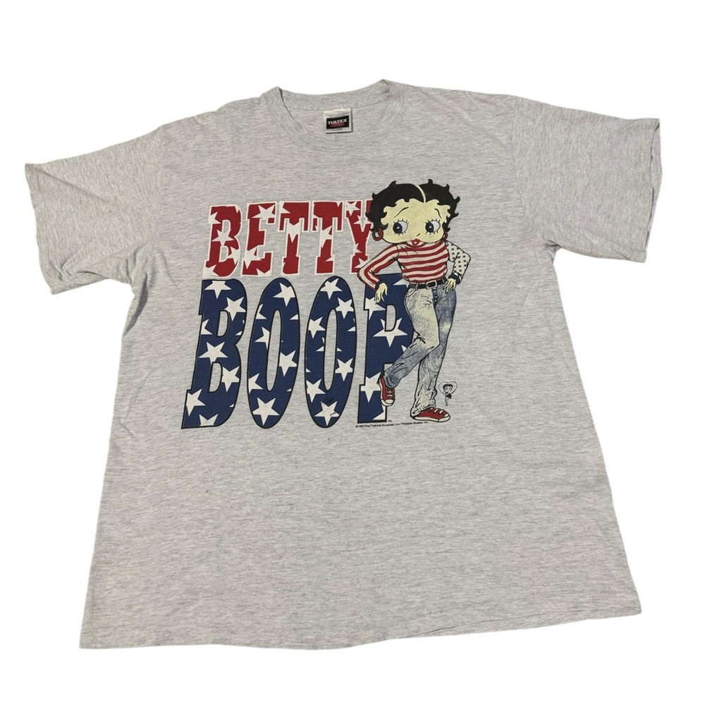 VTG Betty Boop USA Red White Blue Graphic Shirt Adult XL 1993 90s Single Stitch